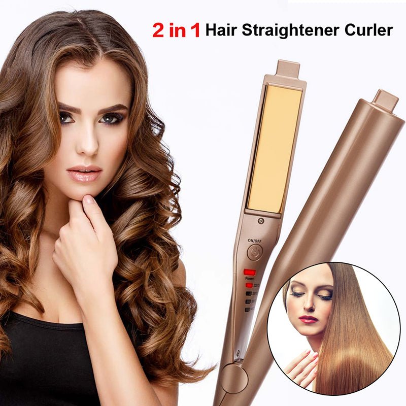 2-in-1 Curling and Straightening Iron - Foxy Beauty