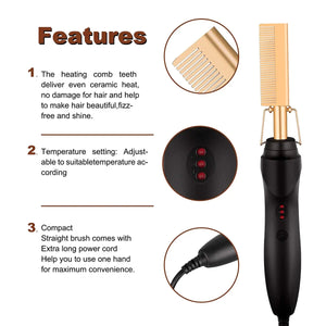 2-in-1 Hot Comb Straightener & Curler