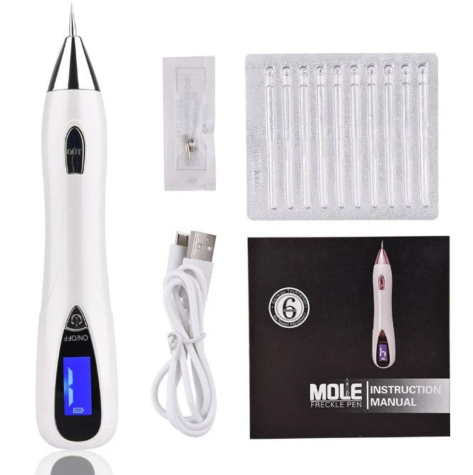 Skin Care Laser Mole, Tattoo Freckle, Wart Corns Dark Spot Removal Pen LCD - Silver_5