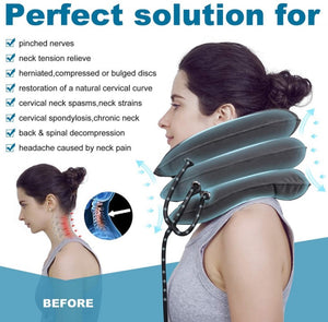 Cervical Traction Device Neck Support Inflatable Pillow - Blue_1