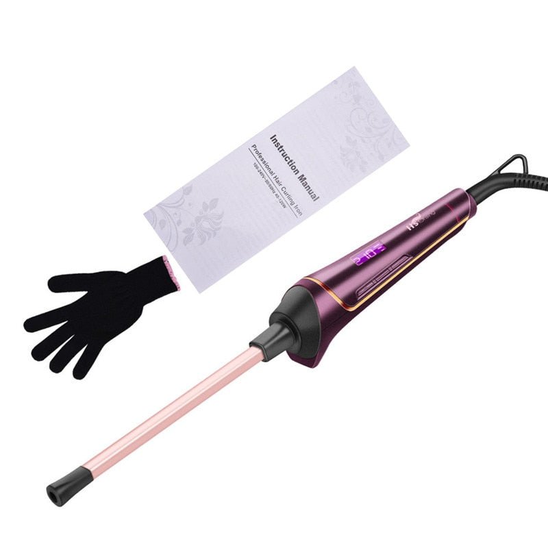 9MM LCD Display Hair Curler Wand