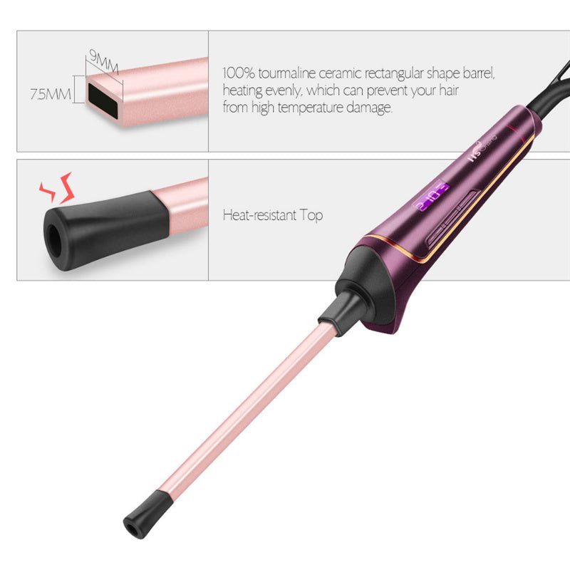 9MM LCD Display Hair Curler Wand