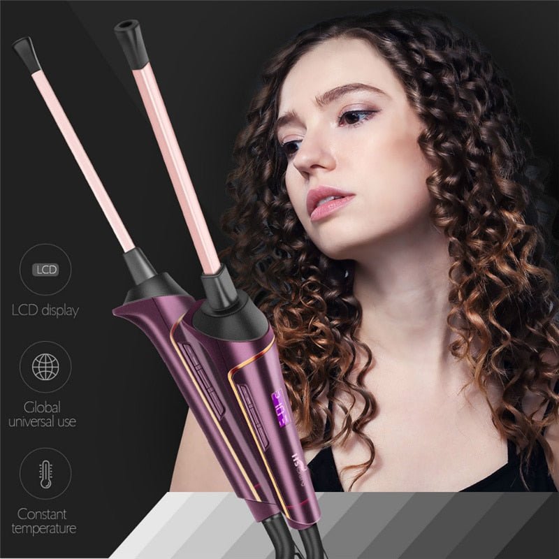 9MM LCD Display Hair Curler Wand