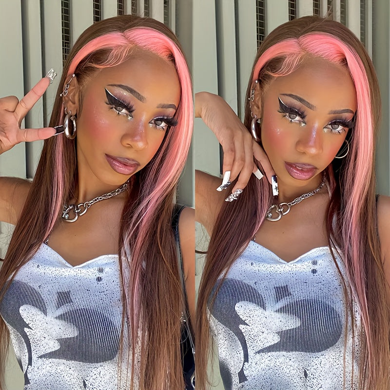 Ombre Strawberry Pink Human Hair Wig