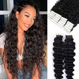 Deep Wave Remy Tape Hair Extensions