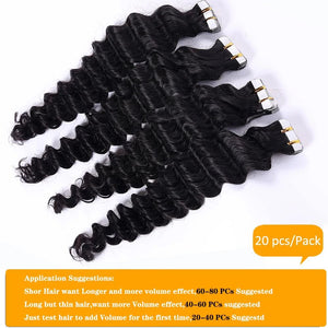 Deep Wave Remy Tape Hair Extensions