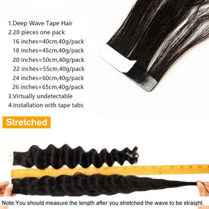 Deep Wave Remy Tape Hair Extensions