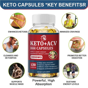 Keto+ACV Metabolism Support Capsules 60/120