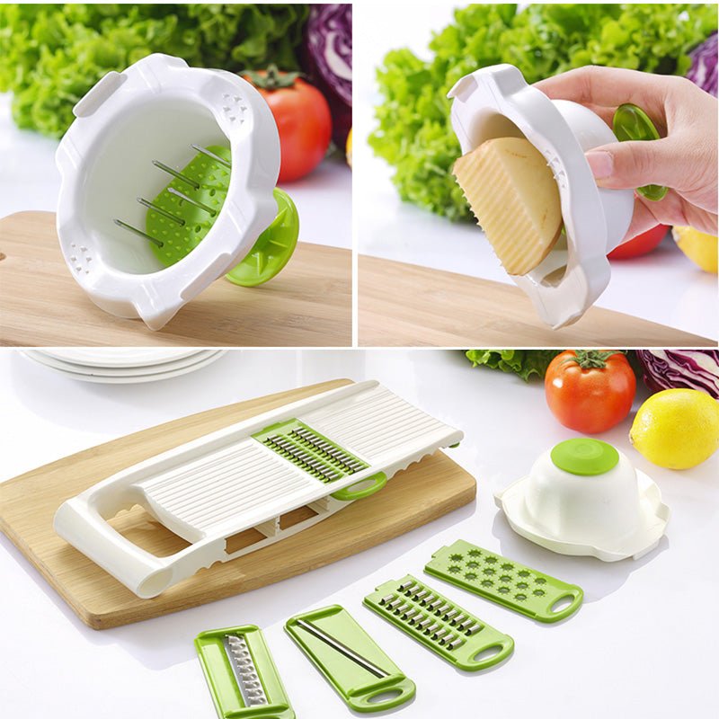 Mandoline Peeler Grater Vegetables Cutter with 5 Blades - Foxy Beauty