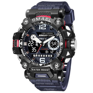 Men's 50m Waterproof Dual Display Sports Watch