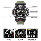 Men's 50m Waterproof Dual Display Sports Watch