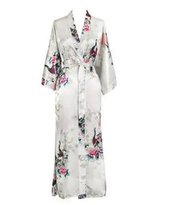 Peacock Floral Kimono Bathrobe Gown