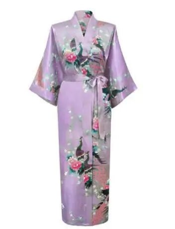 Peacock Floral Kimono Bathrobe Gown