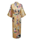 Peacock Floral Kimono Bathrobe Gown