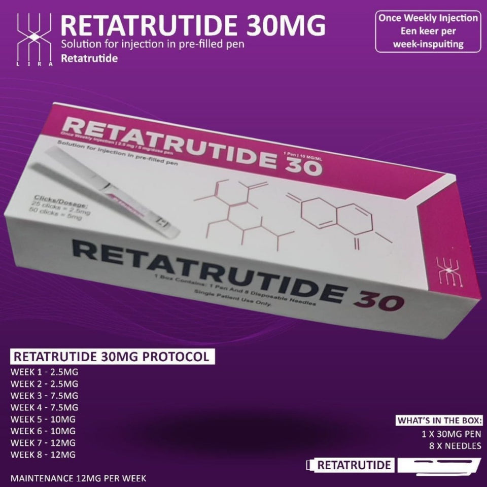 Retlira Retatrutide 30mg pre-filled pen product box available in South Africa