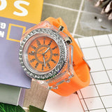 Rhinestone LED Jelly Watches Unisex Luminous