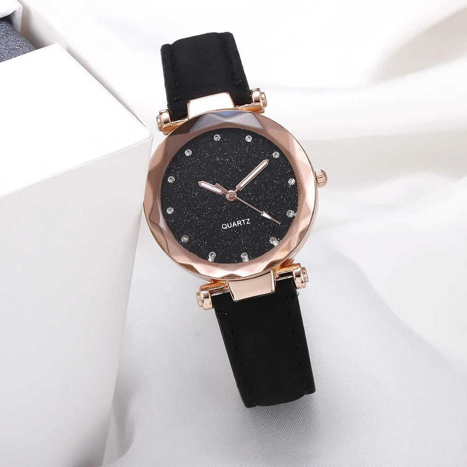 Rhinestone Starry Sky Pink Quartz Watch