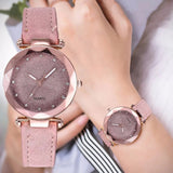 Rhinestone Starry Sky Pink Quartz Watch