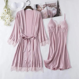 Satin Bridal Robe Set Nightwear Gown