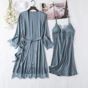 Satin Bridal Robe Set Nightwear Gown