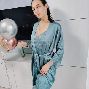 Satin Bridal Robe Set Nightwear Gown