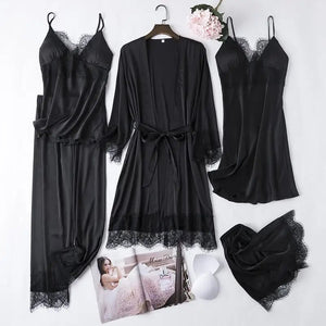 Satin Bridal Robe Set Nightwear Gown