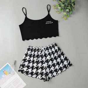 Summer Crop Top Pajama Set