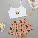 Summer Crop Top Pajama Set