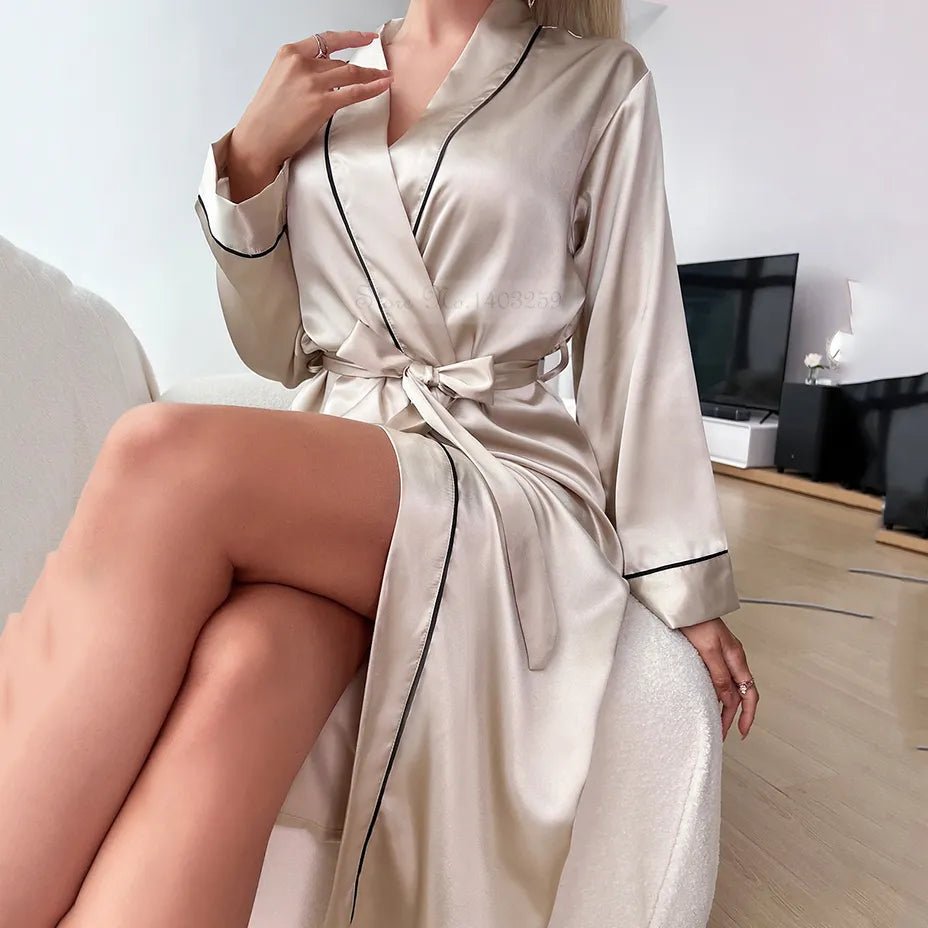 Summer V-Neck Rayon Kimono Bathrobe