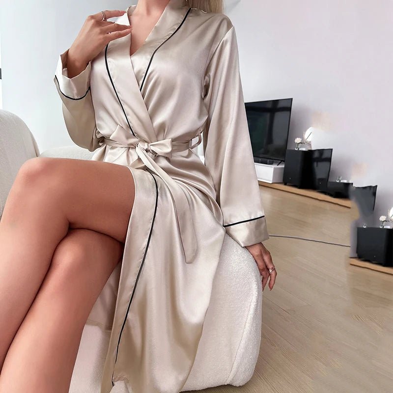 Summer V-Neck Rayon Kimono Bathrobe