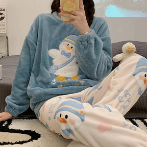 Buy Warm Flannel Women's Pajamas Set