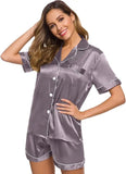 Women's Satin Short Sleeve Pajama Set