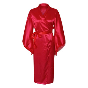 Women's Satin Silk Kimono Bathrobe