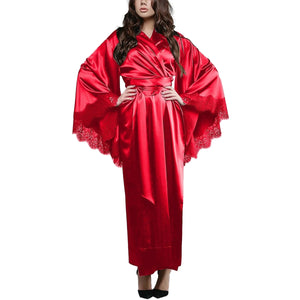 Women's Satin Silk Kimono Bathrobe